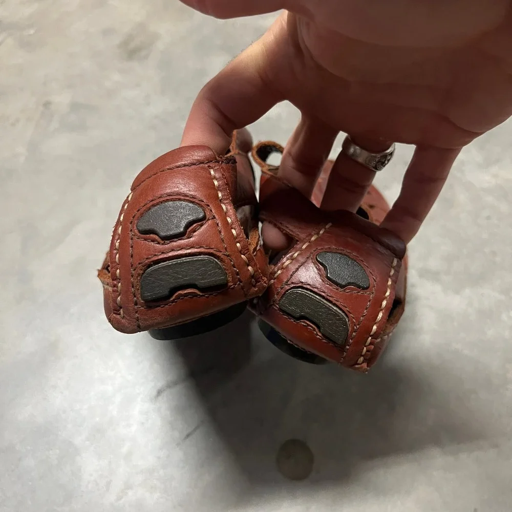 Cole Haan Country Mens Leather Fisherman Sandals Brown Buckle Huarache 9M 14698